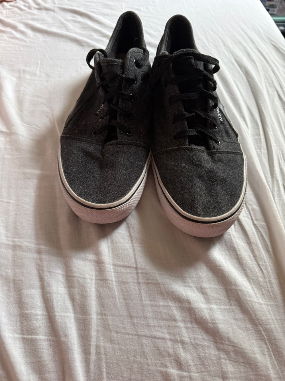 Airwalk Men's Dark Gray Canvas Athletic Shoes with White Soles